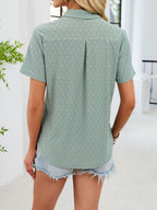 Eyelet Short Sleeve Blouse (26)