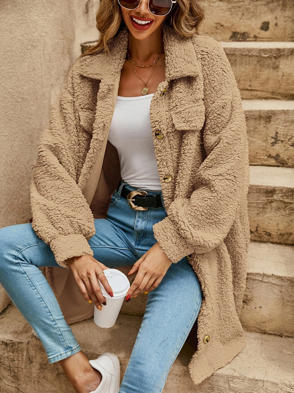 Collared Button Down Coat (5)