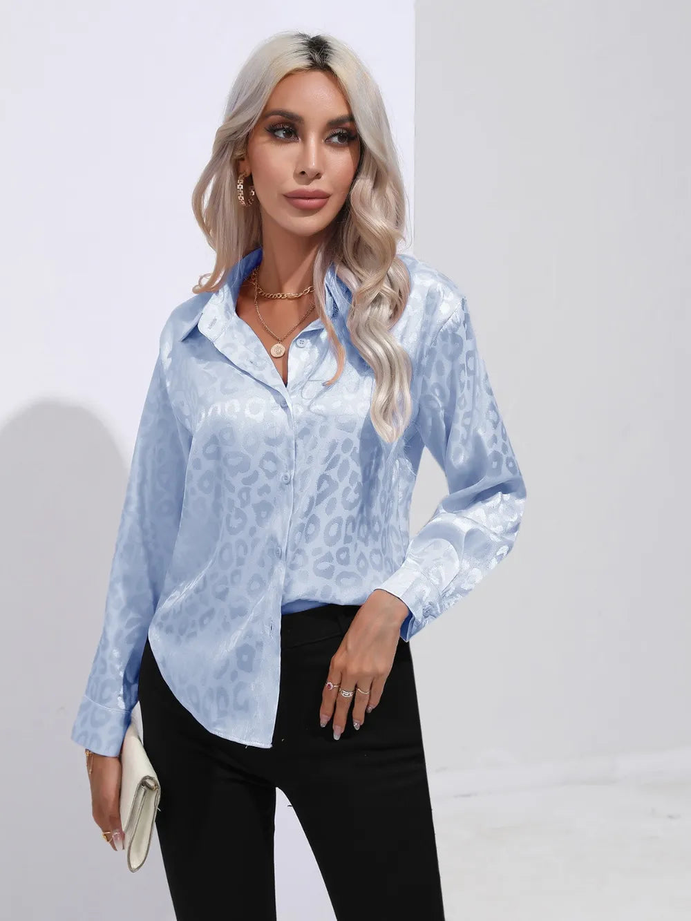 Leopard Collared Neck Long Sleeve Shirt (13)