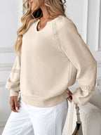 Notched Raglan Sleeve Sweatshirt (8)