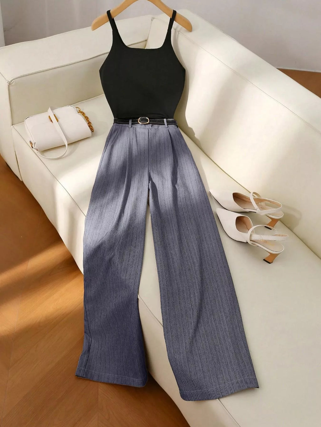 Sleeveless Top Wide-leg Pants Set (10)