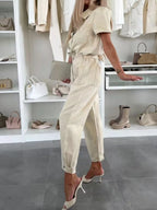 Vintage Wash Short Sleeve Denim Jumpsuit (6)