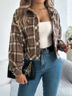Plaid Button Up Long Sleeve Jacket (12)