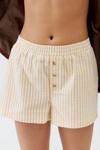 Striped Elastic Waist Shorts (7)