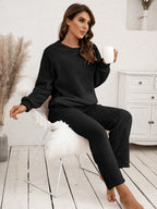 Teddy Long Sleeve Top Pants Lounge Set (8)