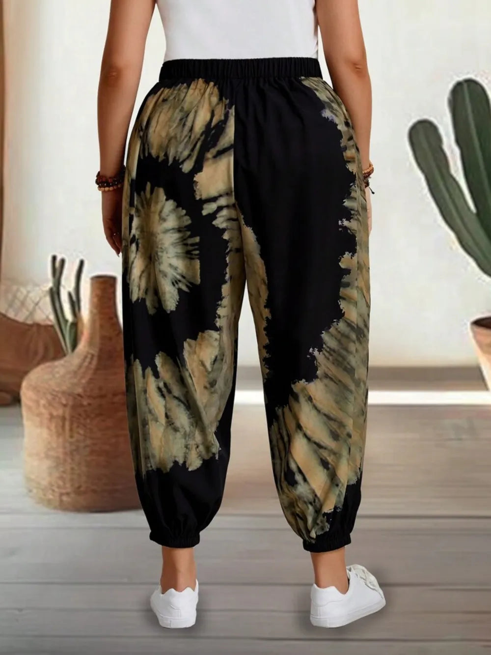 Tie-dye Elastic Waist Pants (5)