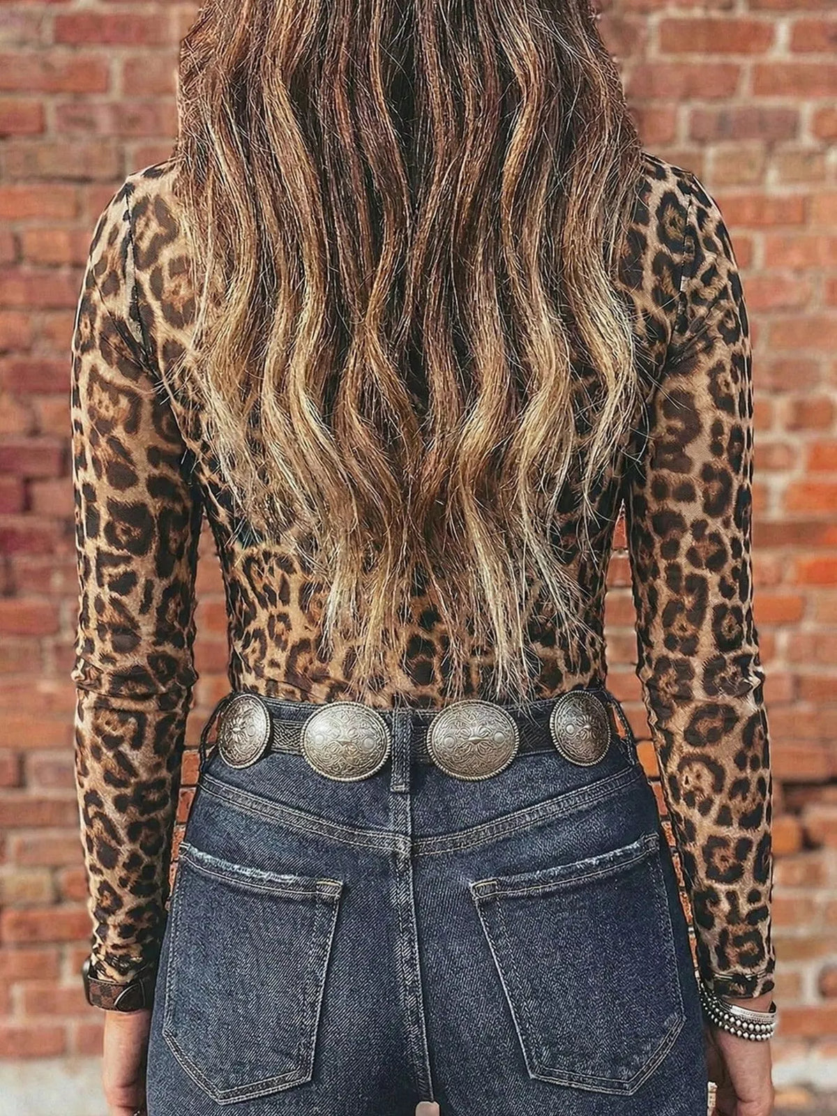 Printed Mesh Long Sleeve Slim Fit Top (13)