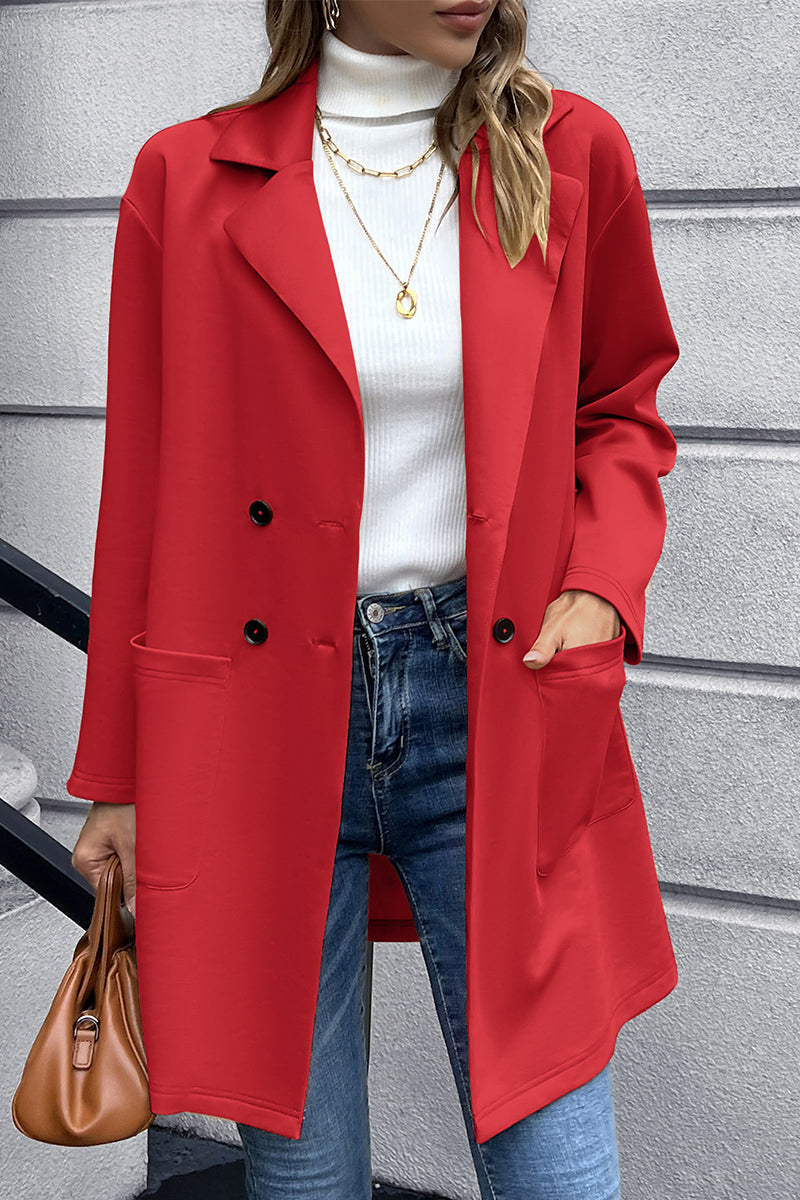 Lapel Collar Long Sleeve Blazer (5)