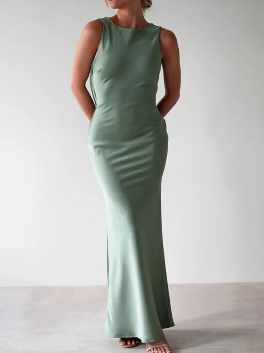 Satin Sleeveless Maxi Dress (10)