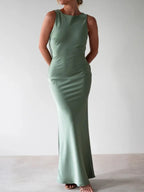 Satin Sleeveless Maxi Dress (10)