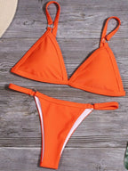 Solid Color Ring Detail Bikini Set (4)