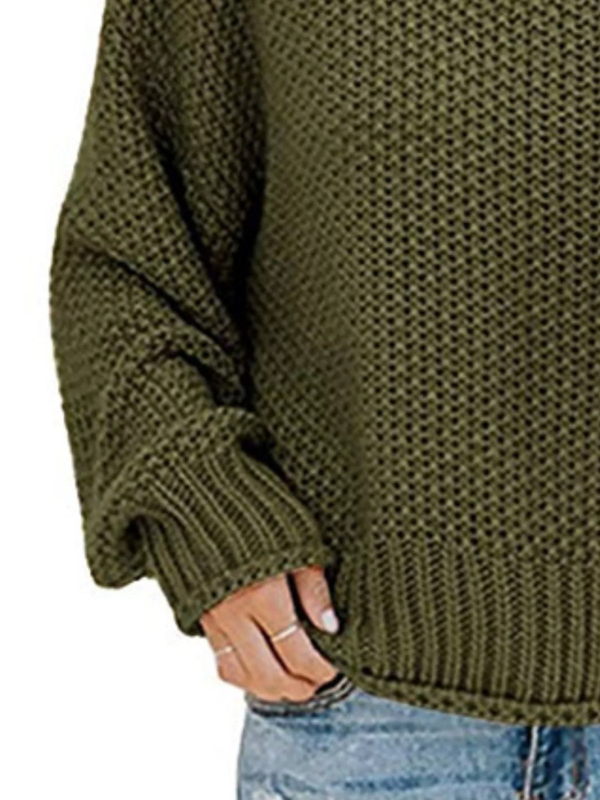 Chunky Knit Turtleneck Sweater (11)