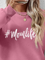 Letter Graphic Round Neck Sweatshirt (20)