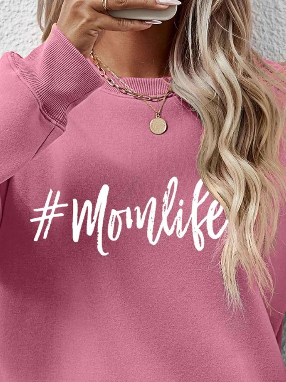 Letter Graphic Round Neck Sweatshirt (20)