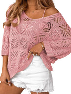 Loose Fit Crochet Knit Cover-up (9)