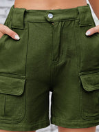 High Waist Washed Denim Shorts (16)