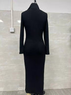 Ribbed Knit V-neck Sweater Dress (7)