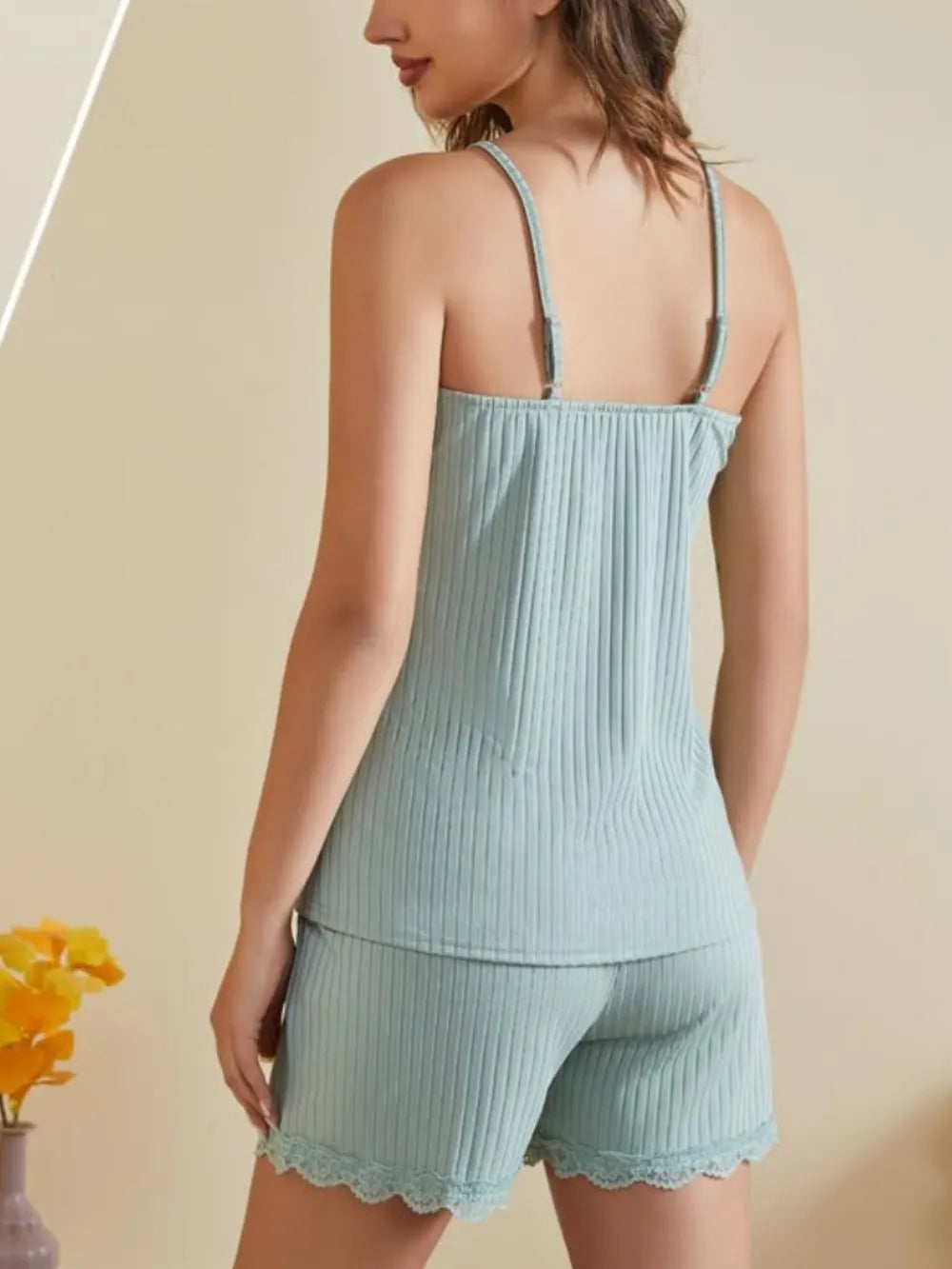 Ribbed Scoop Neck Top Shorts Lounge Set (12)