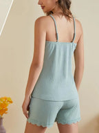 Ribbed Scoop Neck Top Shorts Lounge Set (12)