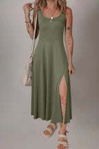 Side Slit Scoop Neck Wide Strap Dress (12)