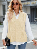 Cable Knit V-neck Sweater Vest (17)