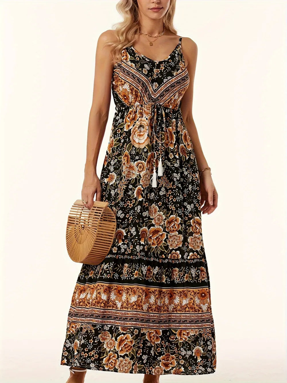Printed Scoop Neck Midi Cami Dress (7)