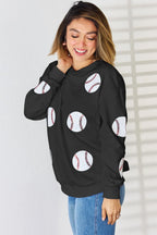 Sequin Baseball Round Neck Dropped Shoulder Sweatshirt (12)