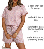 Ruffle Sleeve Textured Top Shorts Set (6)