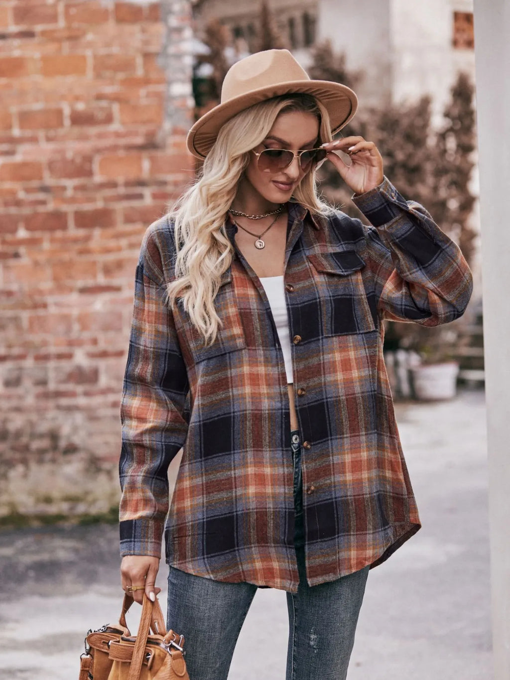 Plaid Button-down Long Sleeve Shirt (23)