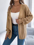 Openwork Open-front Long Sleeve Cardigan (17)