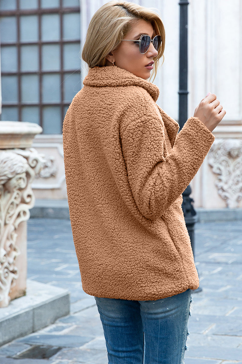 Full Size Lapel Collar Sherpa Coat (34)