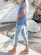 Full Size Casual Button-front Pocket T-shirt Plus (3)
