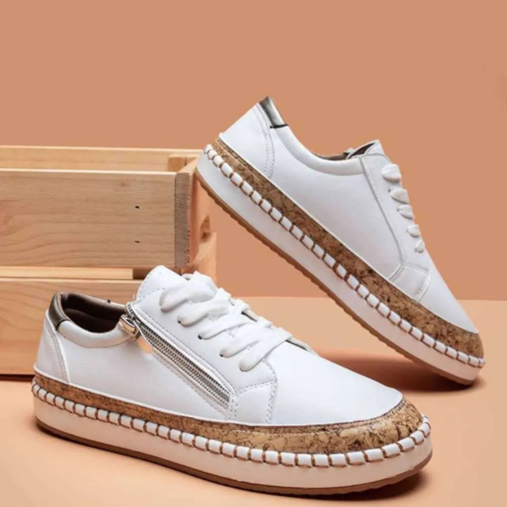Pu Leather Round Toe Flats Sneakers (5)