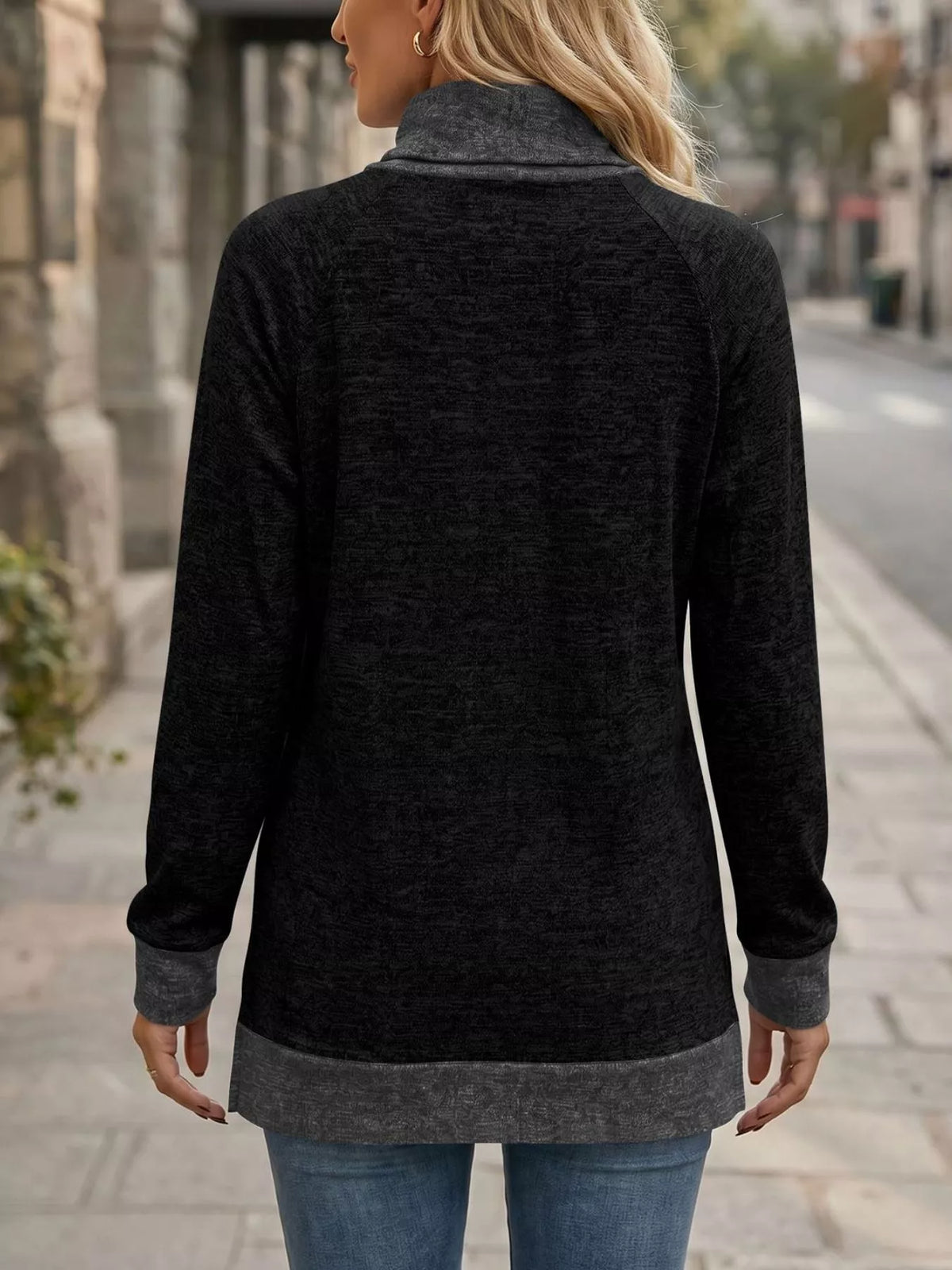 Turtleneck Raglan Sleeve T-shirt (8)
