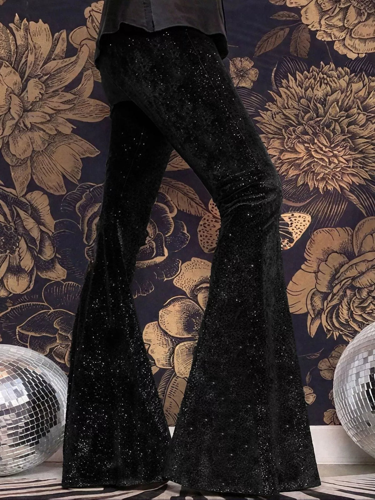 Velvet High Waist Flared Pants (11)