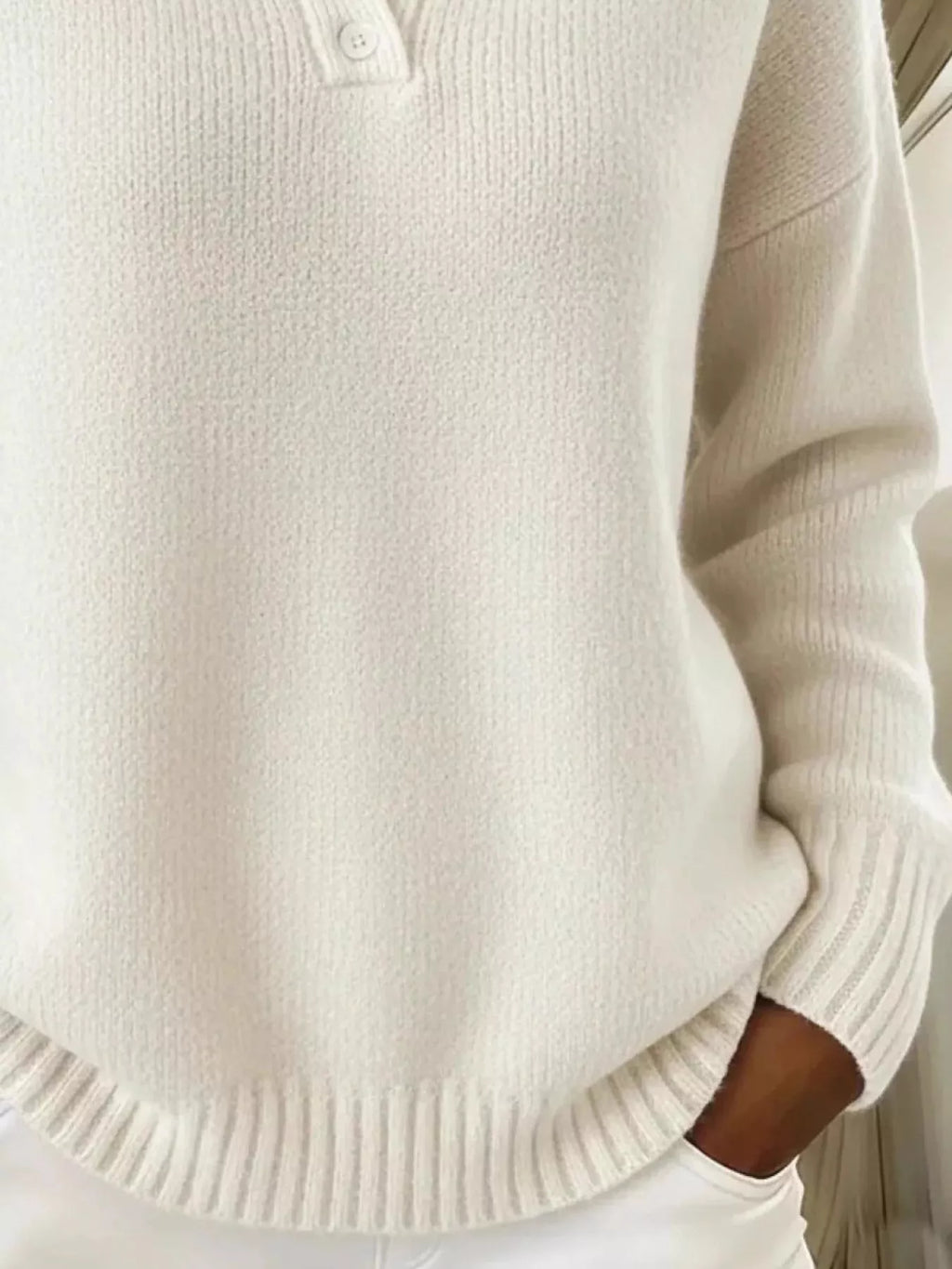 Full Size Button Detail Drop Shoulder Sweater Plus (3)
