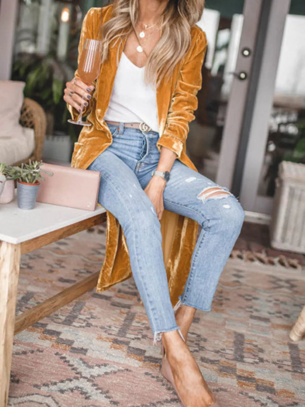 Open Front Long Sleeve Longline Cardigan (3)