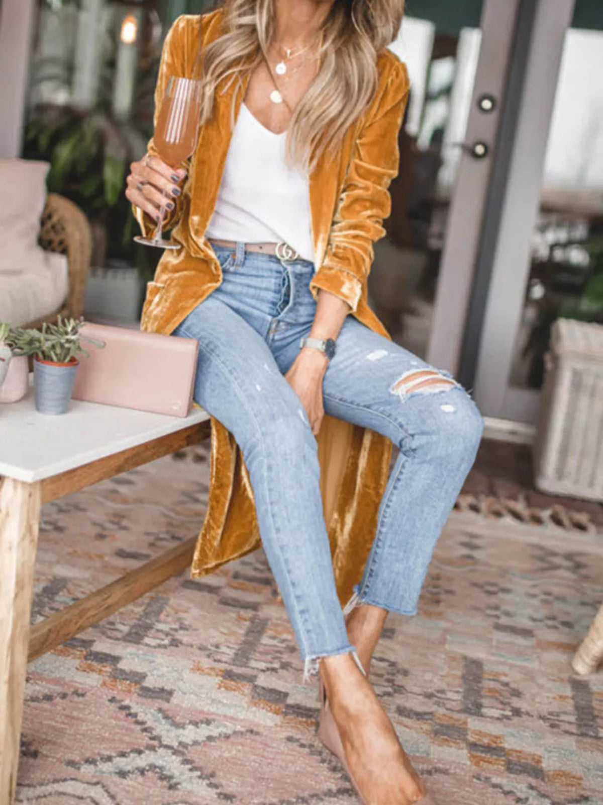 Open Front Long Sleeve Longline Cardigan (3)