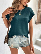 Round Neck Cap Sleeve T-shirt (6)