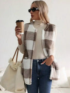 Cozy Plaid Sherpa Vest Coat (5)