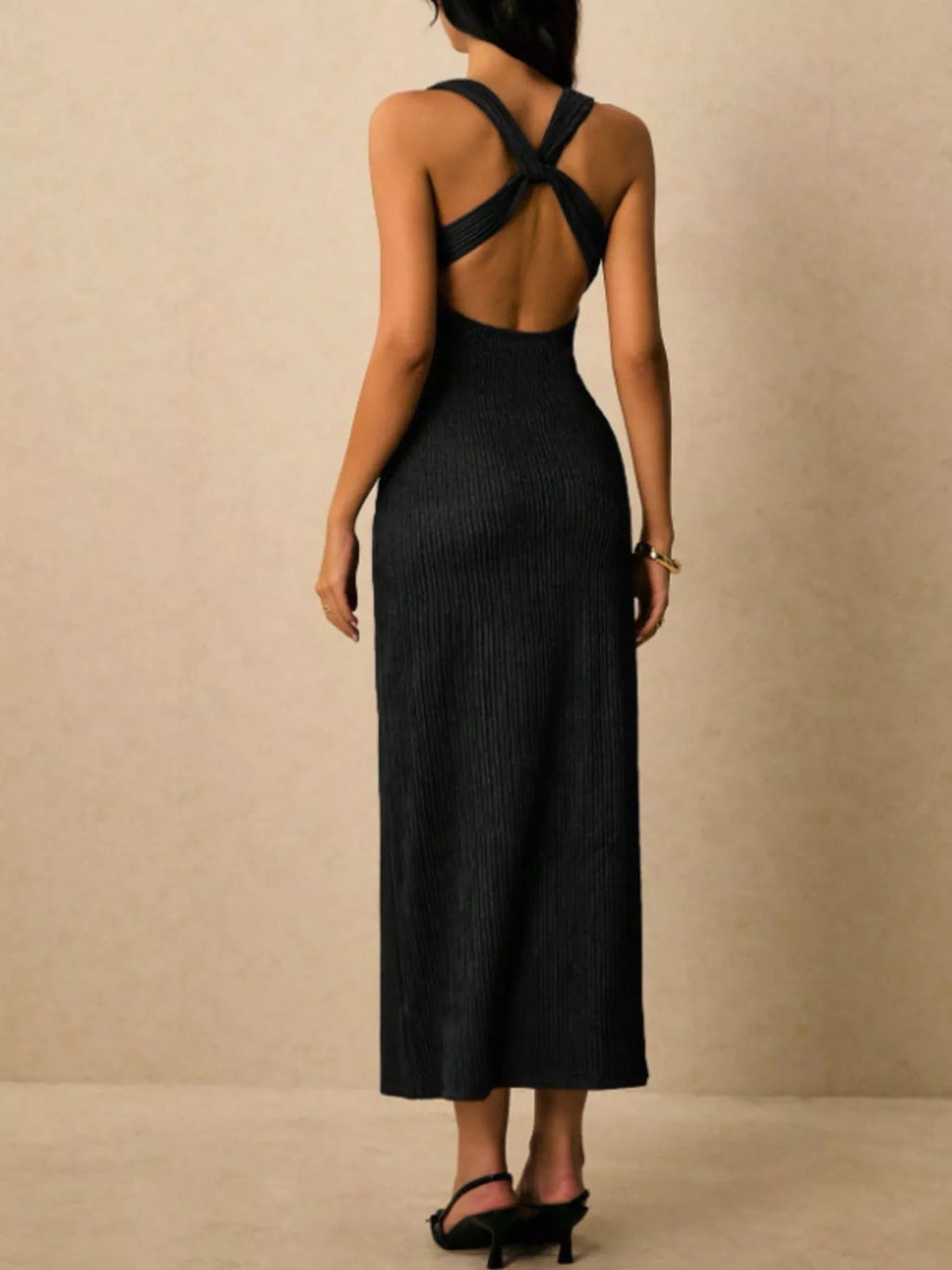 Sleeveless Ribbed Knit Midi Dress (13)