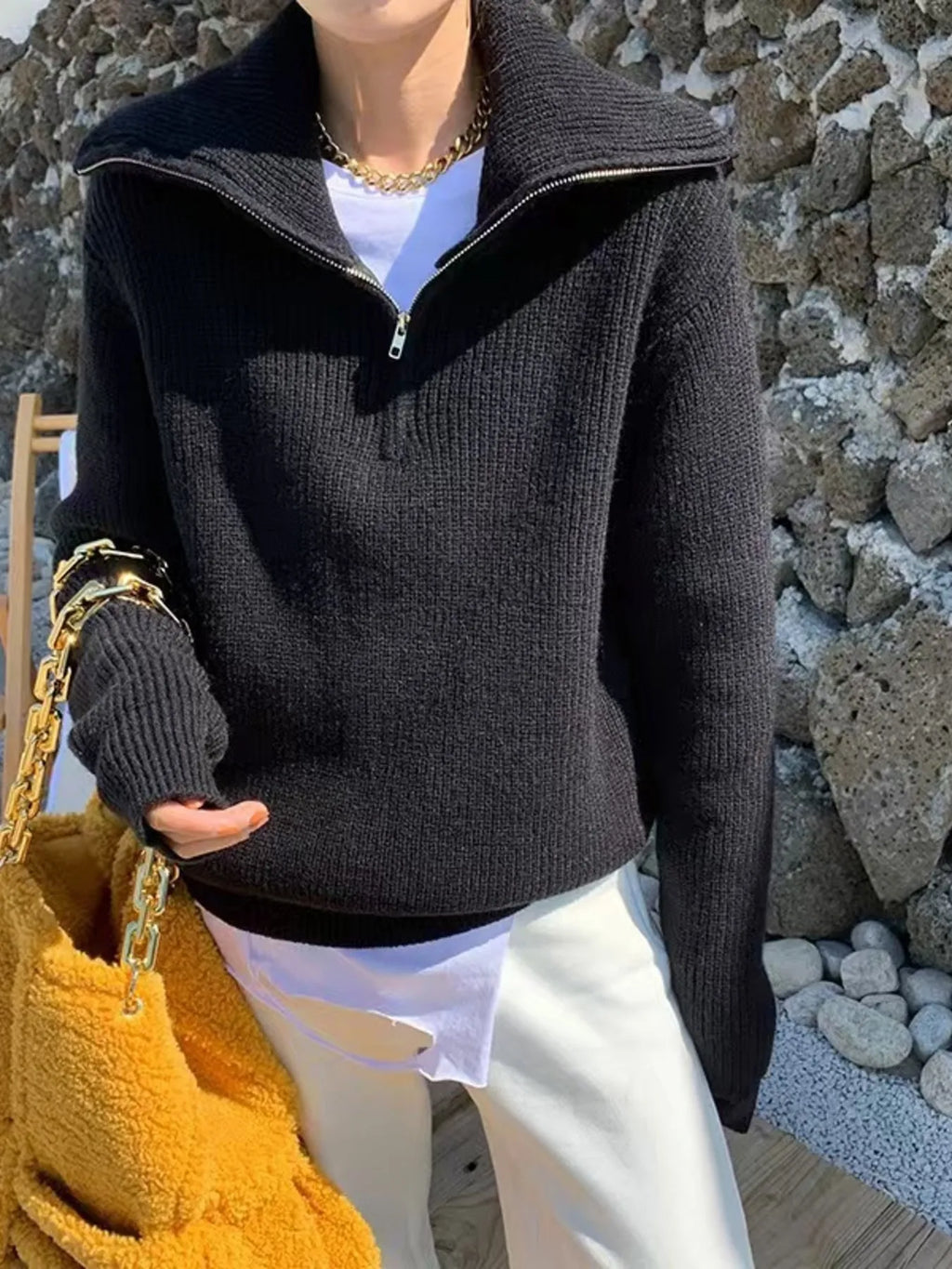 Half-zip Long Sleeve Sweater (2)
