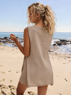 Slit Round Neck Top Shorts Set (4)