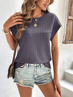 Round Neck Cap Sleeve T-shirt (3)