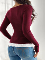 Lace Detail Long Sleeve T-shirt (14)