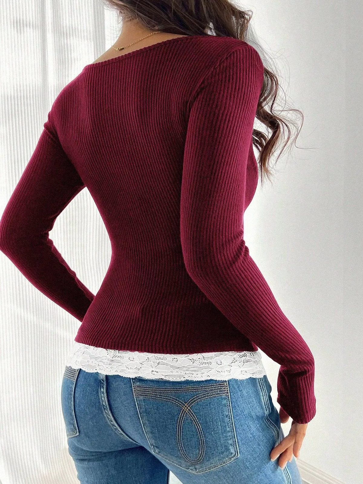 Lace Detail Long Sleeve T-shirt (14)