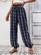 Tied Printed High Waist Pants (4)