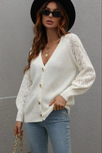 Rib-knit Plunge Raglan Sleeve Cardigan (5)
