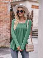 Square Neck Long Sleeve T-shirt (12)
