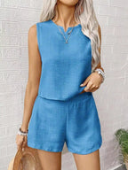 Sleeveless Top Shorts Casual Set (14)